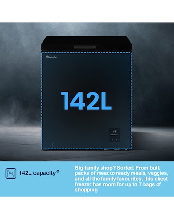 Fridgemaster MCF142EB 142L Chest Freezer - Black E Rated