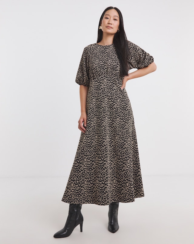 Bow Back Jacquard Tea Dress