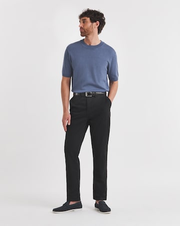 Folio Blue Knitted Crew Neck T-Shirt