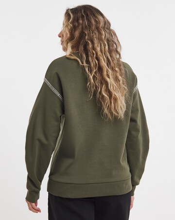 Simply Be Khaki Whipstitch Detail Oversized Sweatshirt