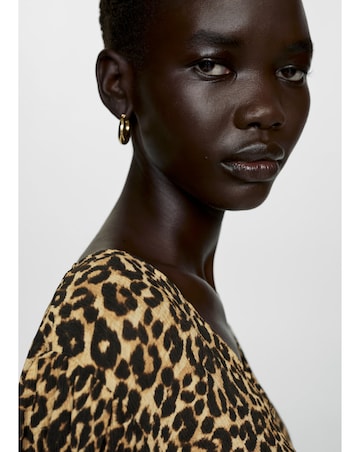 Mango Leopard Print Blouse