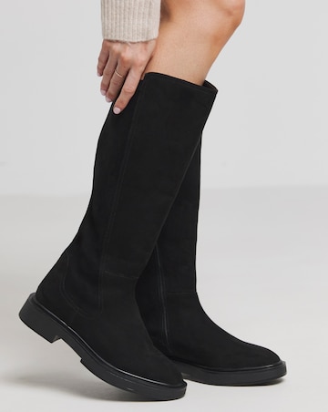 Perry Stretch Back Flat Knee High Boots - Extra Wide Fit (EEE) Super Curvy Calf