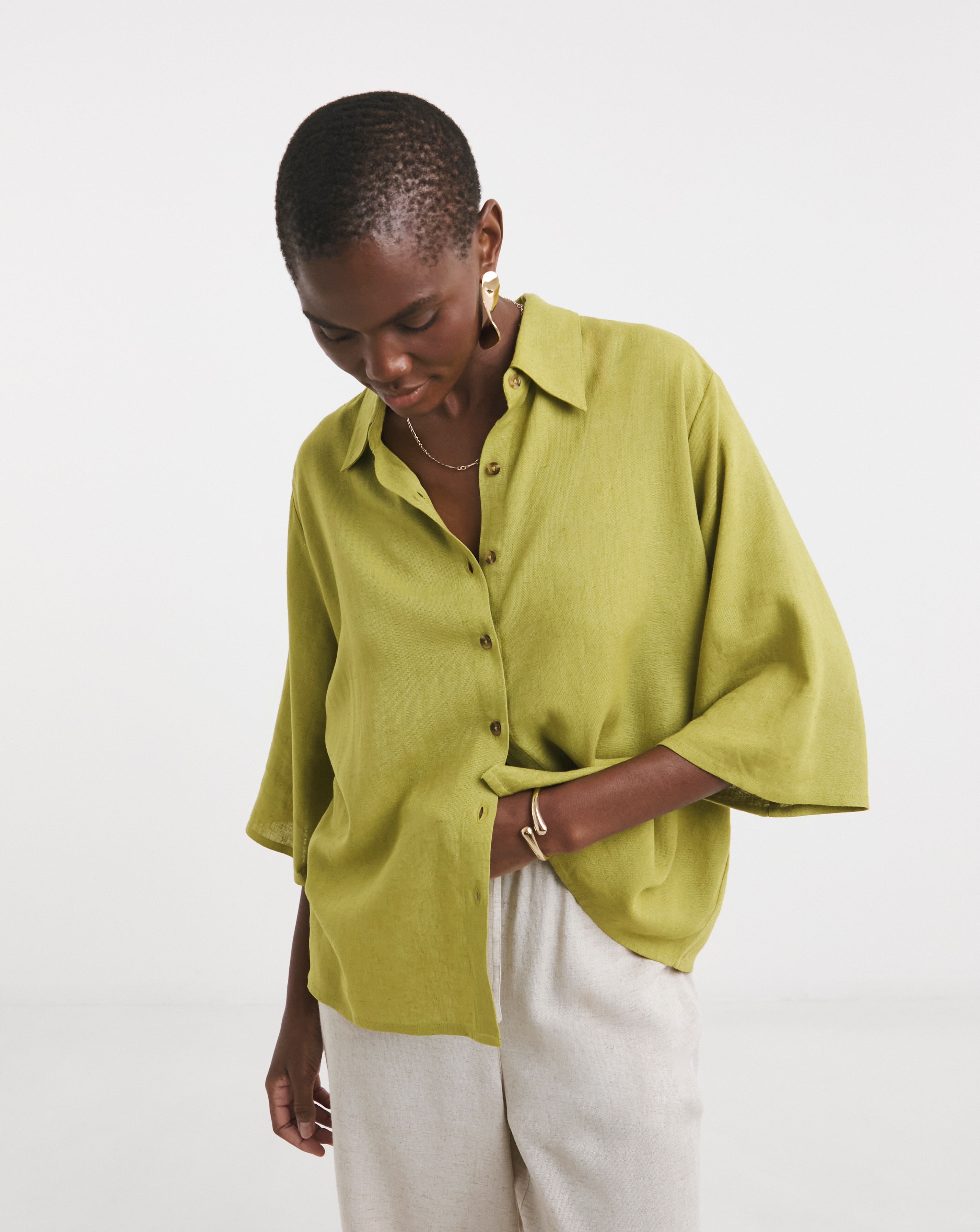 Linen Mix Half Sleeve Shirt | JD Williams