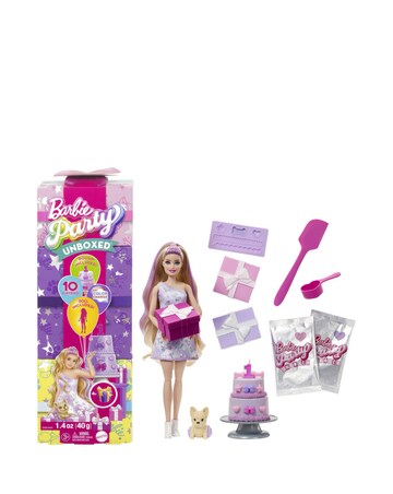 Barbie Party Unboxed Pet Birthday Series Doll & Accessories, Birthday Bows Set