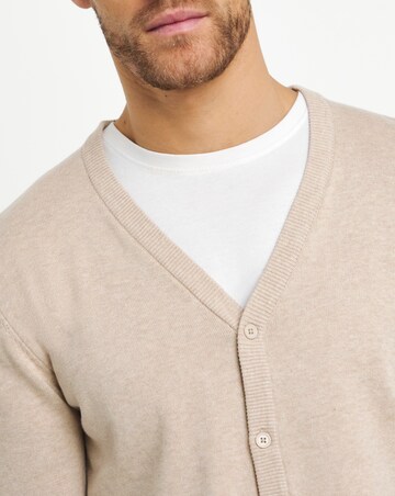 Stone Cotton Knitted Button Up Cardigan