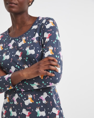 Pretty Secrets (2 Pack) Christmas Scottie Dog Value Midi Nighties