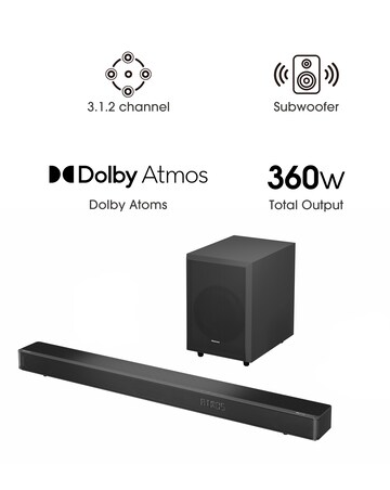 Hisense AX3120G 3.1.2 360W Soundbar with Wireless Subwoofer