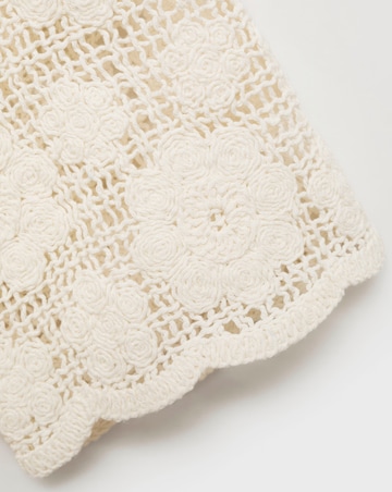 Mango Crochet Sleeve Cotton T-Shirt