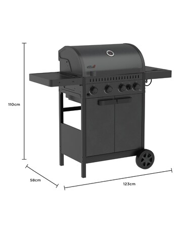 Charles Bentley Ottimo Origin 350 4 Burner Gas Barbecue with Side Burner