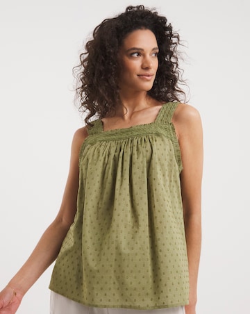 Khaki Lace Insert Vest