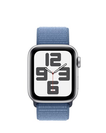 Apple Watch SE GPS 40mm Silver Aluminium Case, Winter Blue Sport Loop