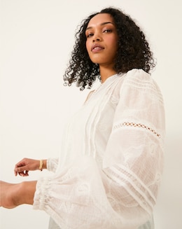 FatFace Copper &amp; Black Jasmine Decorative Blouse