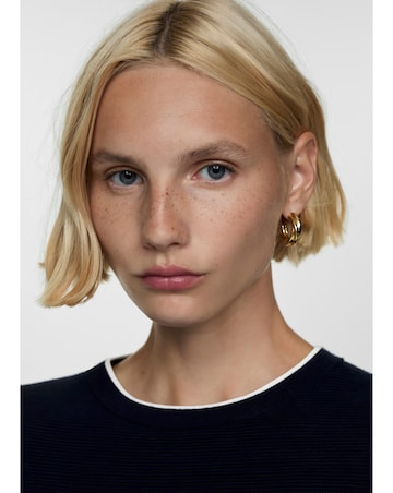 Mango Short Sleeved Sweater with Contrast Trims