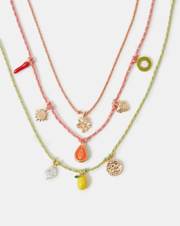 Accessorize 3-Pack Charm Cord Necklaces