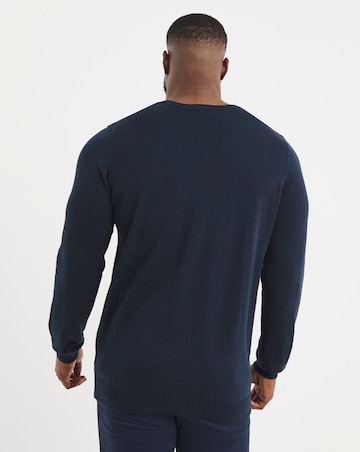 Cotton Knitted Crew Neck Jumper Long