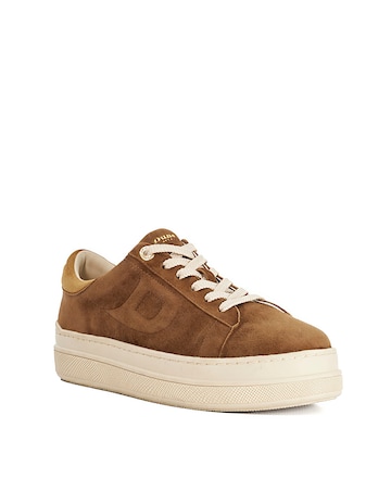Dune Eden Tan Suede Platform Trainer Standard Fit