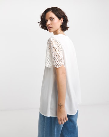 Crinkle Crochet Trim Top