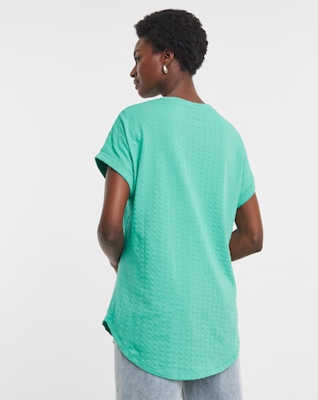 Dobby Textured Curved Hem