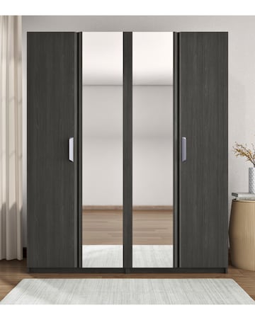 Lugo 4 Door Wardrobe with Mirror