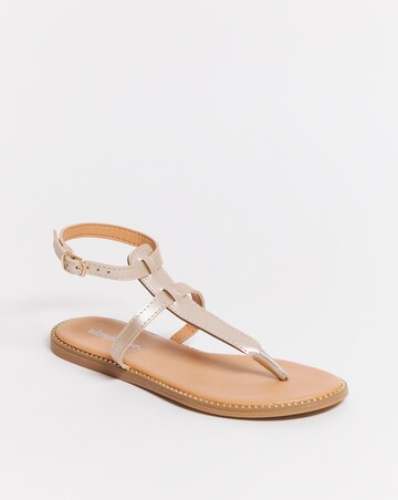 Jaylin Toe Post Buckle Flat Sandals Ex Wide Fit Simply Comfort