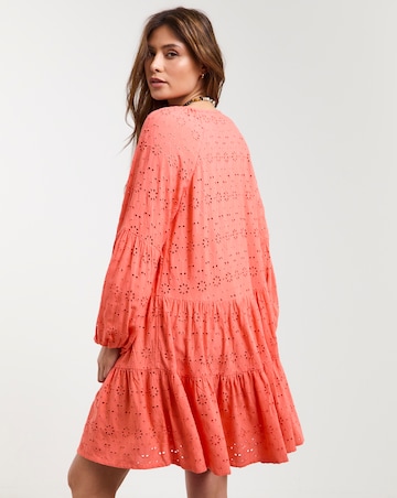 Beach To Beach Broderie Mini Beach Dress