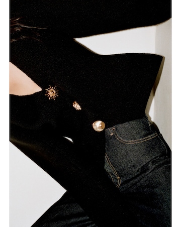 Mango Knitted Jacket with Jewel Buttons