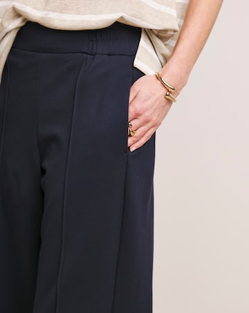 Anthology Navy Ponte Pull On Wide Leg Trouser
