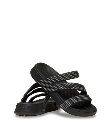 Crocs Black Get Away Strappy Gems Detail - Standard Fit