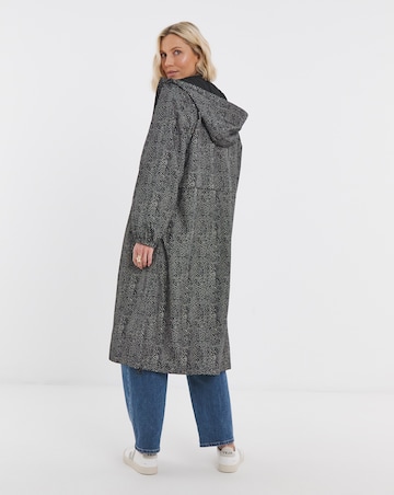 Mono Print Longline Lightweight Raincoat