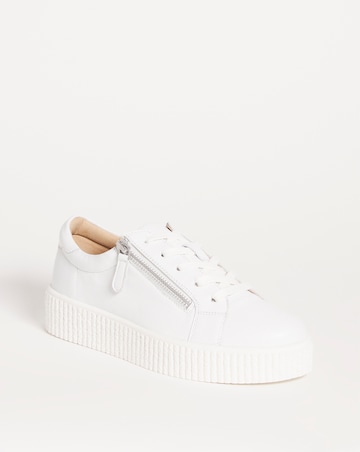 Talulah Leather Side Zip Trainers - Extra Wide Fit (EEE)