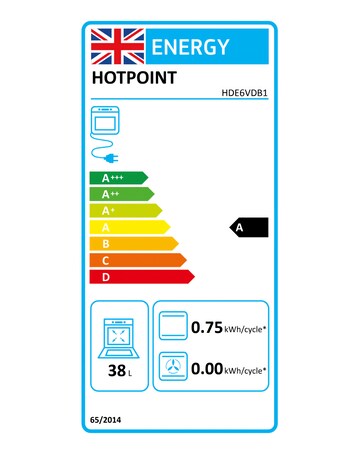 Hotpoint HDE6VDB1 60cm Electric Double Cooker with Multiflow - Black + Install