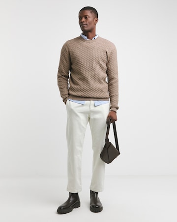 Stone Soft Touch Cable Crew Neck Jumper