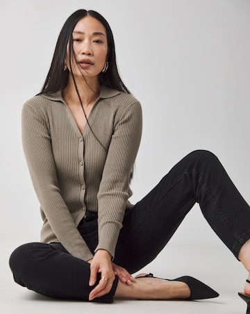 Washed Black Magisculpt Straight Leg Jeans