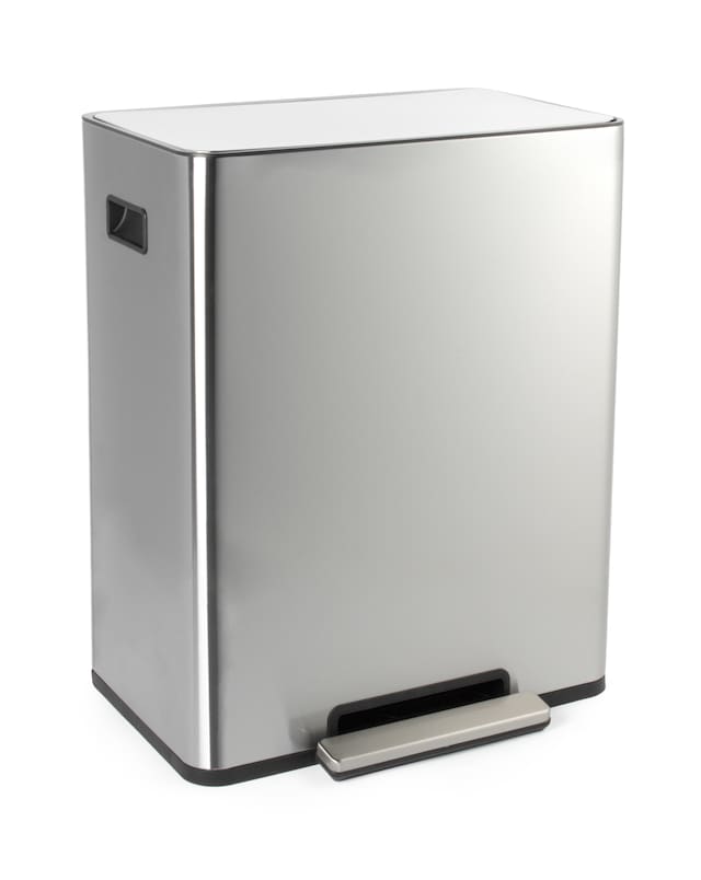 Salter Stainless Steel Dual Recycling Pedal Bin 60L