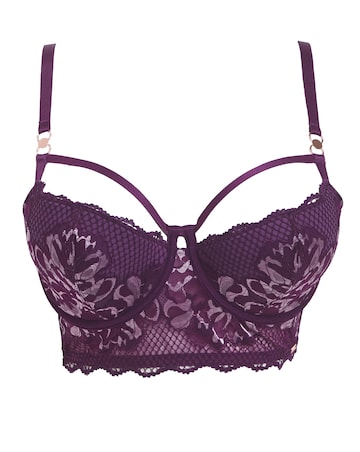 Figleaves Curve Amore Padded Balcony Bra B-F - Purple