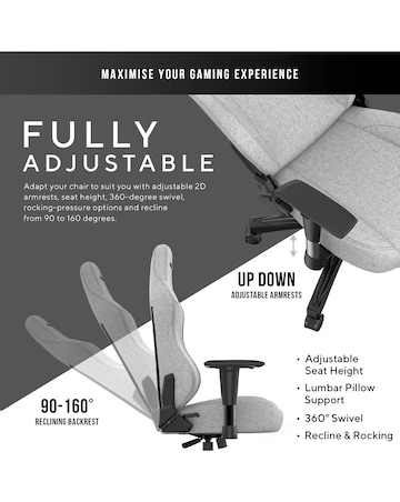 AndaSeat Phantom 3 Premium Gaming Chair - Grey Fabric