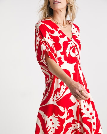 Textured Crinkle Kaftan Overhead Midi Dress