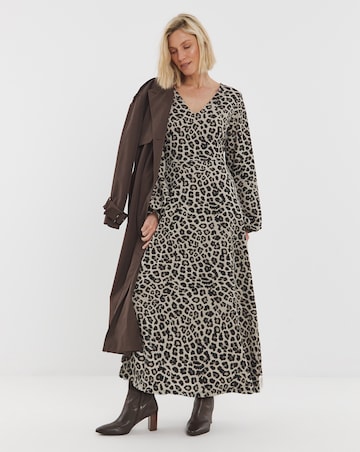 Long Sleeve Textured Jersey Tea Dress