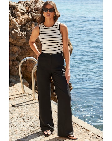 Sosandar Linen Wide Leg Trouser