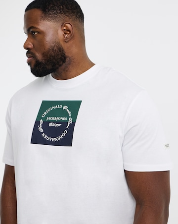 Jack & Jones Square Originals Logo T-Shirt - White