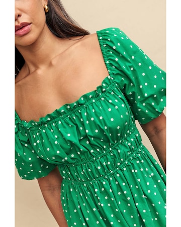 Nobody's Child Green Polka Dot Midi Dress