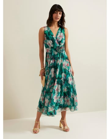 Phase Eight Chiffon Printed Wrap Dress