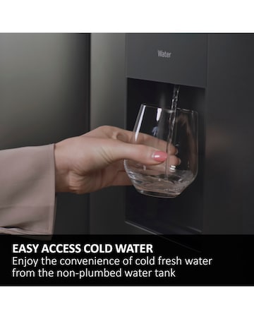 Haier Series 3 HSR3918EWPG American Fridge Freezer Non-Plumbed Silver + Install