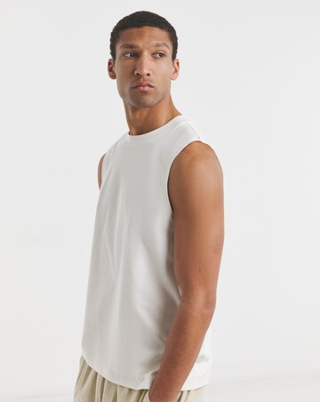 Pure Cotton Tank Vest- Ecru