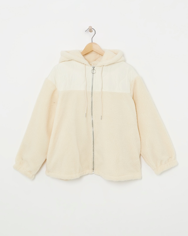 Full Zip Hybrid Borg Fleece Jacket