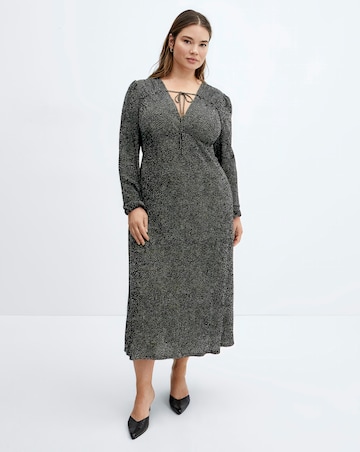 Mango Printed Bow Tie Dress