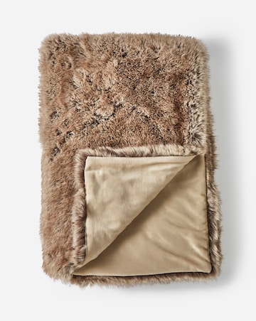 Two-Toned Animal Plush Faux Fur Throw