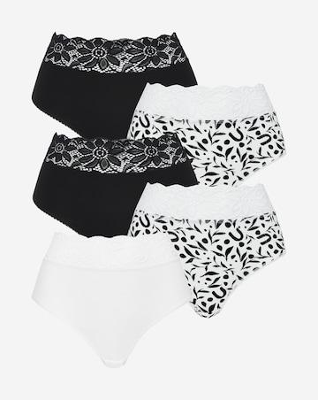 5 Pack Lace Top Full Fit Briefs