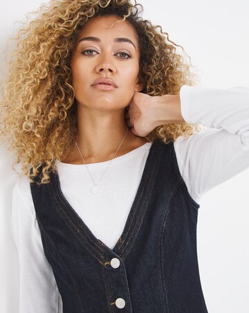 Dark Blue Smart Pinafore Dress