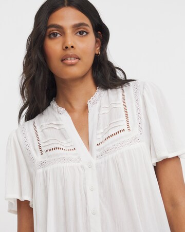 Crinkle Ladder Insert Blouse